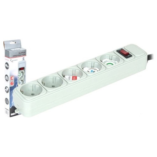 REGLETA GEMBIRD 5 ENCHUFES, PROTECTOR CONTRA SOBRETENSIONES, 3M-SX3 REGLETA GEMBIRD 5 ENCHUFES, PROTECTOR CONTRA SOBRETENSIONES, 3M